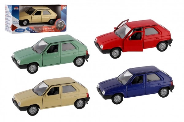 Welly Auto Škoda Favorit kov/plast 11cm na volný chod 4 barvy 1:34