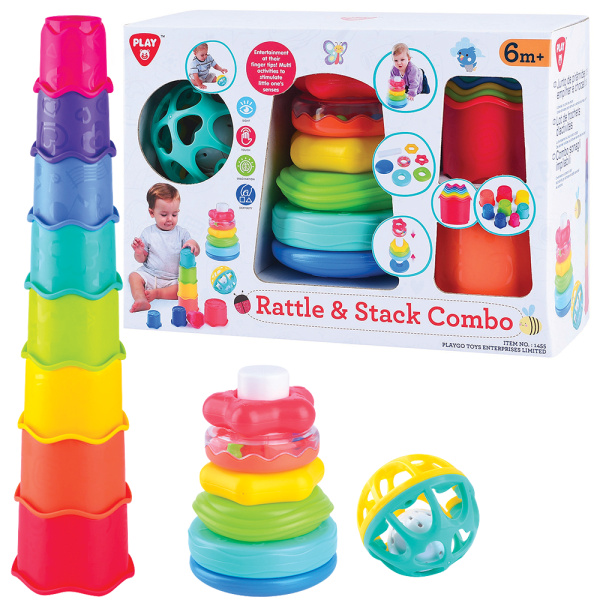 PLAYGO - Sada chrastítek a stohovacích kroužků