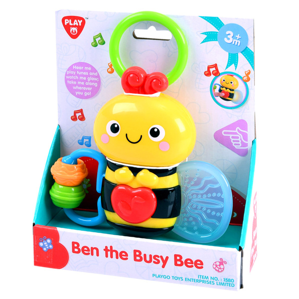 Teddies závěs hrající pilná včelka Ben plast na baterie se zvukem se světlem v krabici