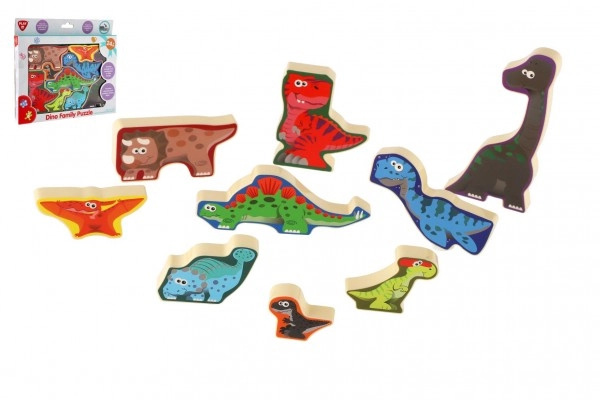 Teddies puzzl vkládačka deskové dinosauři 20x14cm v krabičce 24x21x2cm