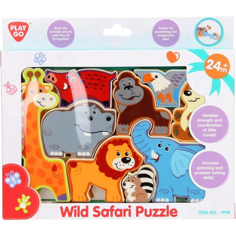 Playgo 1998  puzzle/vkládačka deskové safari