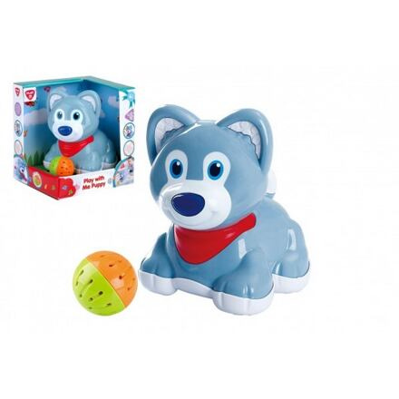Teddies Pes/pejsek s míčkem plast na baterie se zvukem