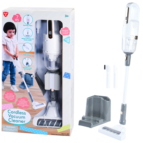 PLAYGO - Bezdrátový vysavač na baterie bílý 7 ks