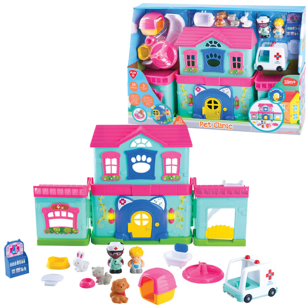 PLAYGO - Klinika pro zvířátka na baterie 16 ks