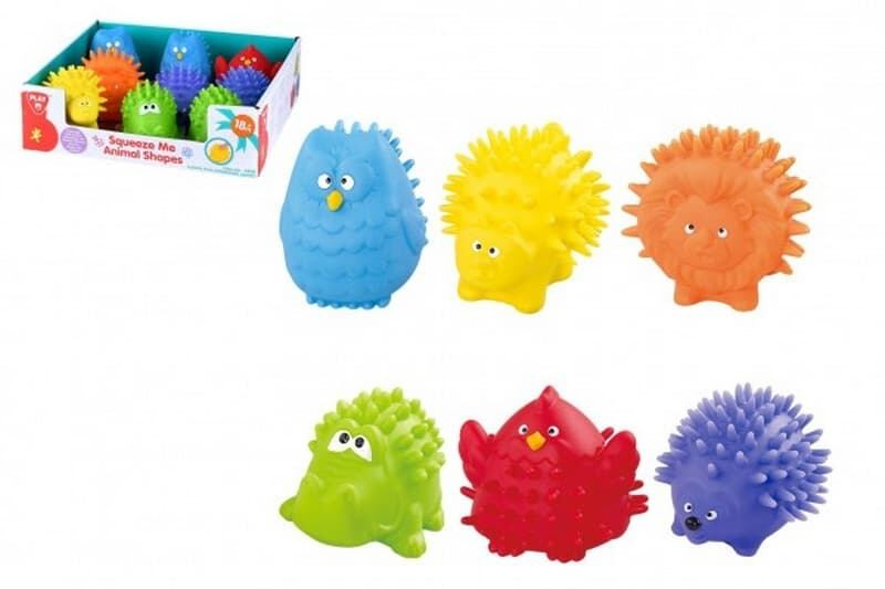 Teddies Míček zvířátko mačkací guma 6 8cm 9ks