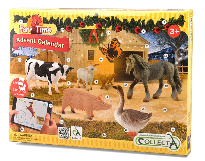 MAC TOYS Kalendář adventní farma a koně interaktivní 40x30cm