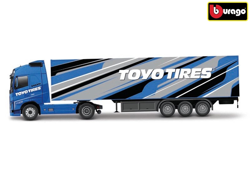 Bburago Volvo FH16 Globetrotter 750 XXL Trailer Toyo Tires 1:43