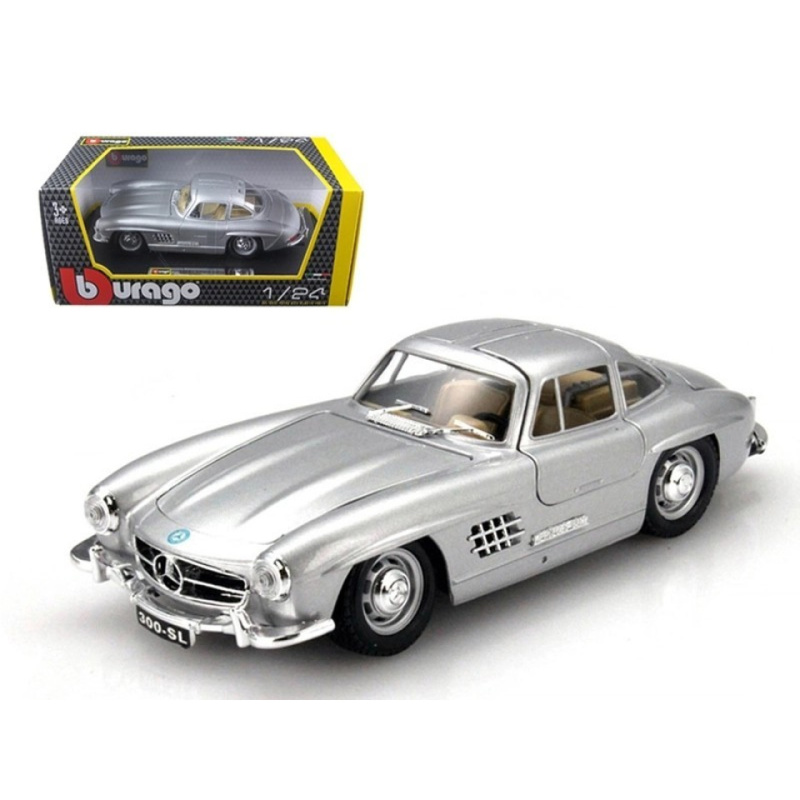 Bburago 1:24 Mercedes Benz 300SL stříbrná 18-22023
