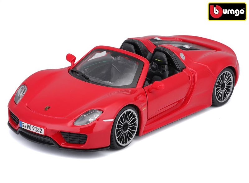 Bburago Plus Porsche 918 Spyder červená 1:24