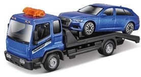Bburago 1:43 Odtahový vůz s plošinou w/Audi A6 Avant