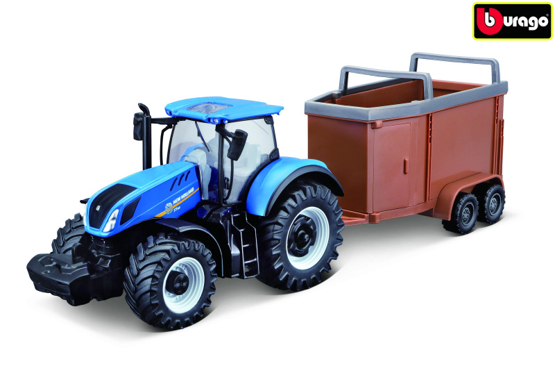 Bburago New Holland T7000 Tractor with HorseTrailer 1:32