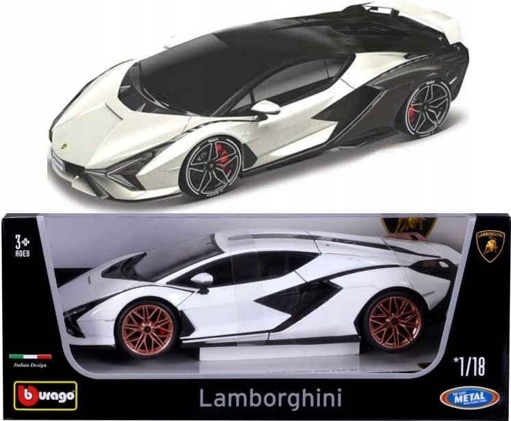 Bburago 1:18 TOP Lamborghini Sián FKP 37 White/Black