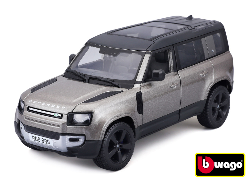 Land Rover Defender 110 stříbrný model Bburago 1:24