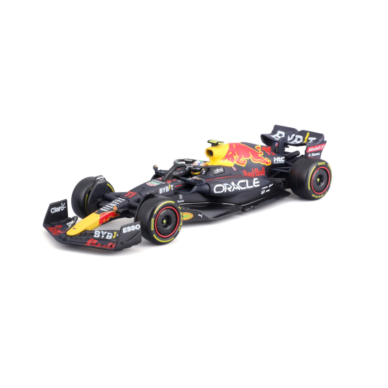 Bburago Red bull F1 Rb18 Team Oracle Red Bull Racing N 11 Season 2022 Sergio Perez With Helmet And Plastic Showcase Matná Modrá Žlutá Červená 1:43