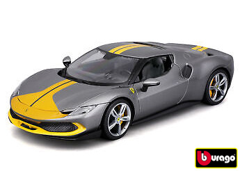 Bburago Ferrari 296 Gtb Assetto Fiorano 2022 Šedá Žlutá 1:18