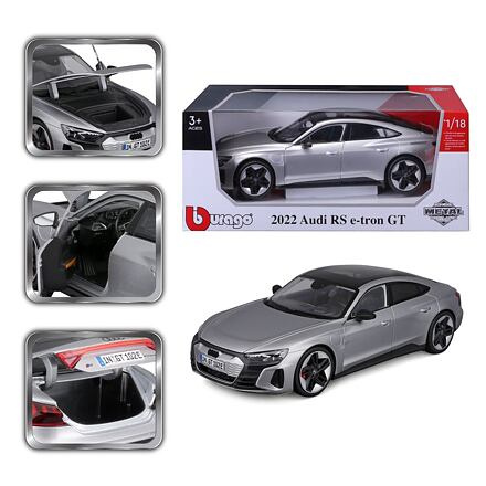 Bburago Audi RS E tron GT stříbrná 1:18
