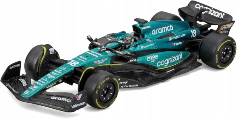 BBurago Model Aston Martin F1 AMR23 18 Lance Stroll 2023 1:43