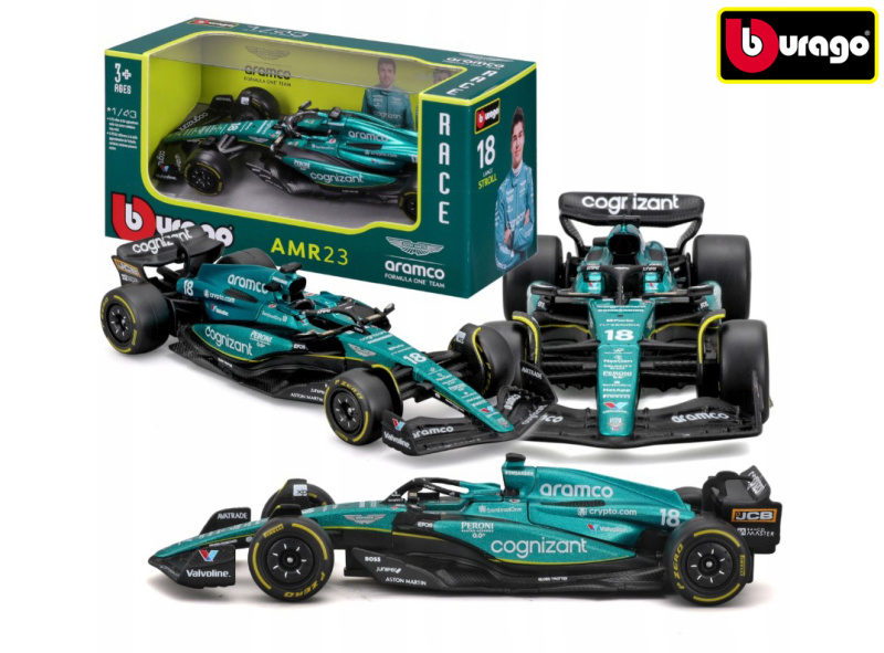 BBurago Model Aston Martin F1 AMR23 18 Lance Stroll 2023 1:43