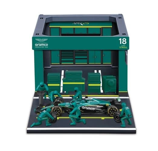 Bburago - Formula Racing F1 Pit Pass set - Aston Martin AMR25 (2025), #18 Lance Stroll, 1:43