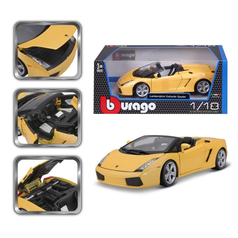 Bburago Lamborghini Gallardo Spyder metalíza žlutá 1:18