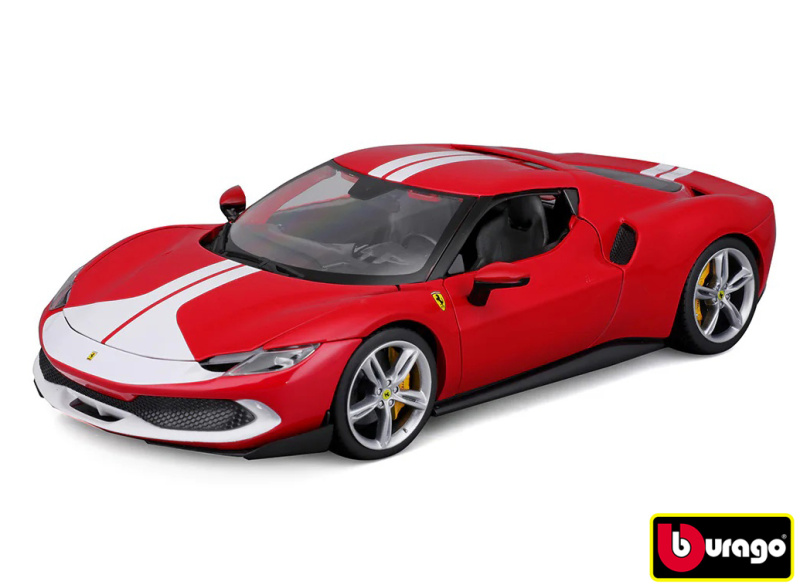 Bburago Ferrari 296 Gtb Assetto Fiorano 2022 Červená Bílá 1:18