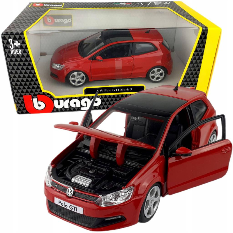 Bburago 1:24 VW Polo GTI Mark 5 červené 18-21059