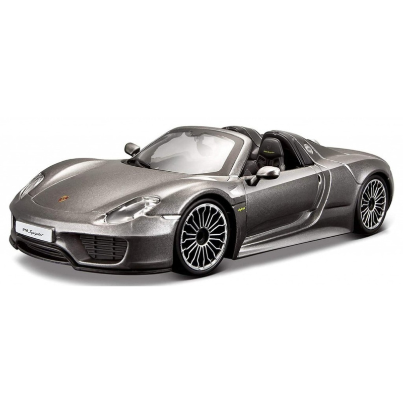 Bburago 1:24 Porsche 918 Spyder Metallic šedá 18-21076