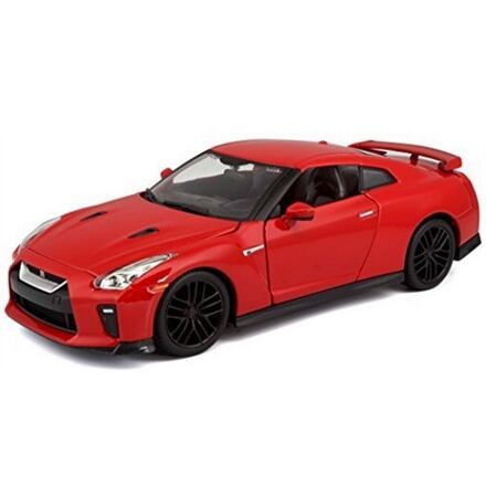 Nissan GT-R Bburago 1:24 metallic bílá – Červený