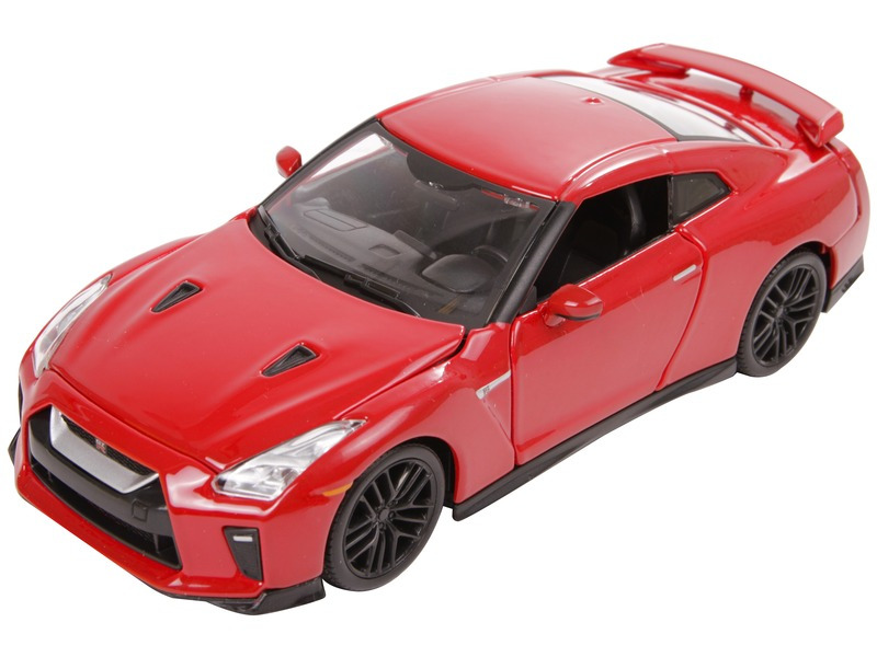 Nissan GT-R Bburago 1:24 metallic bílá – Červený