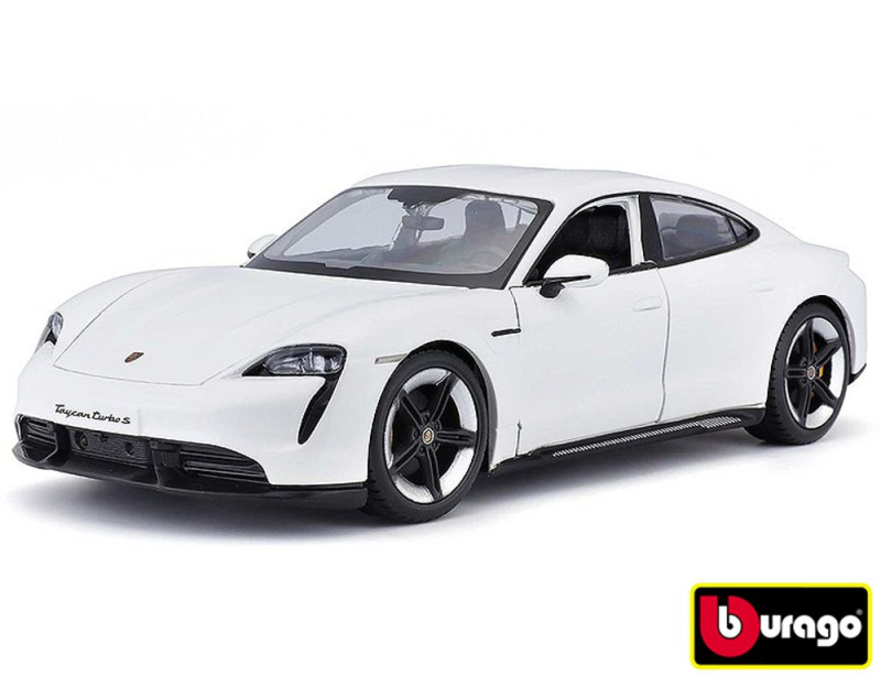 Bburago Porsche Taycan Turbo S 2019 Carrara bílá 1:24