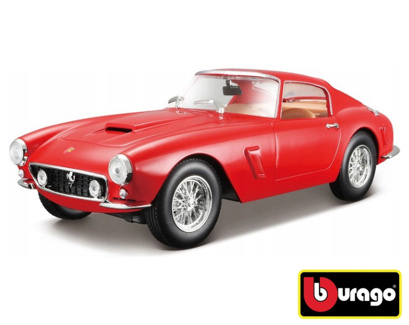 Bburago - RACE+PLAY, Ferrari 250 GT Berlinetta Passo Corto, červená, 1:24