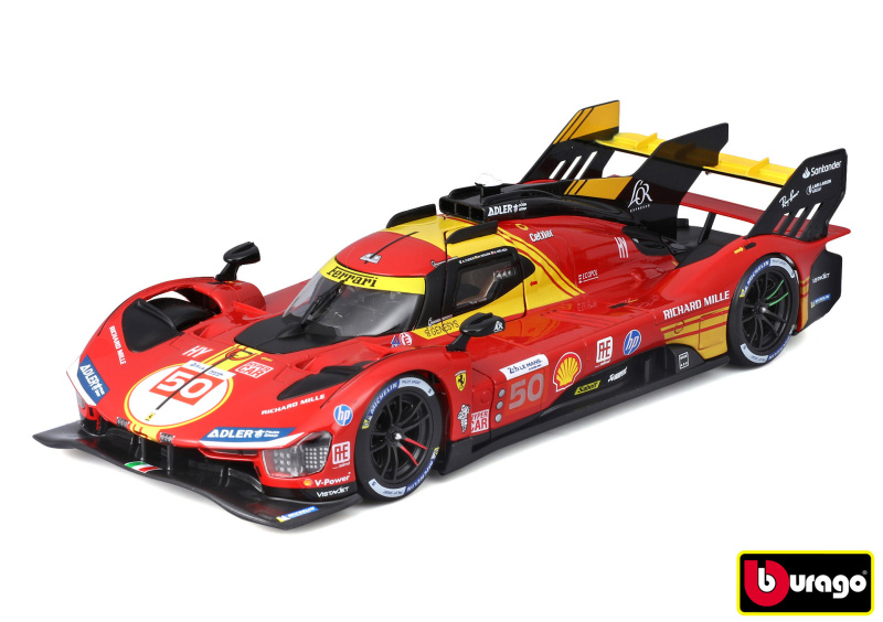 kovový model bburago 1:24 ferrari 499p – vítěz 24h le mans 2024