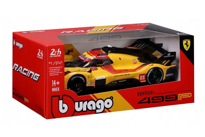 BBU Ferrari racing 499P Le Mans žlutý model auta 1:24