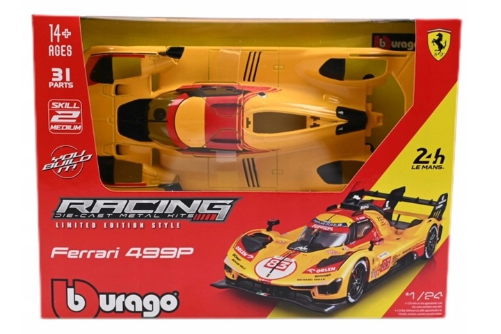 Bburago Ferrari Racing 499P Le Mans žluté č. 83 stavebnice 1:24 - 1 kus