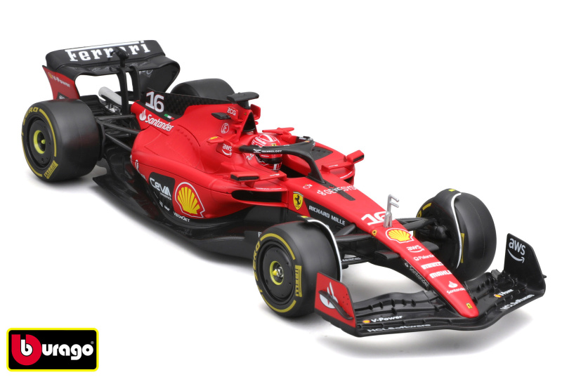 kovový model bburago 1:24 ferrari sf-23 charles leclerc v ochranném boxu