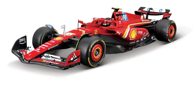 Bburago - RACING MODEL KIT, Formule Ferrari SF24 (2024), #55 Carlos Sainz, 1:24