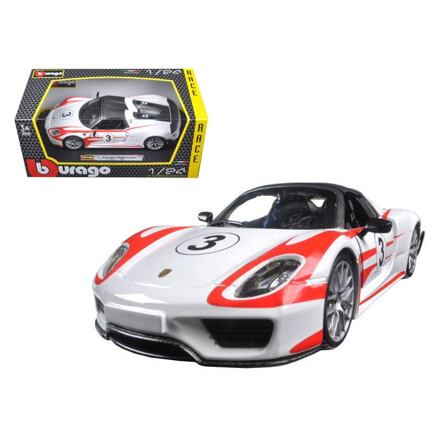 Bburago 1:24 Race Porsche 918 Weissach bílá 18-28009