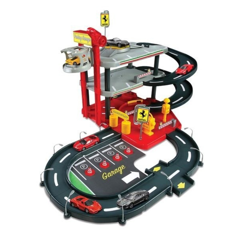 Bburago 1:43 Ferrari Race & Play Parking Garage - 2 autíčka