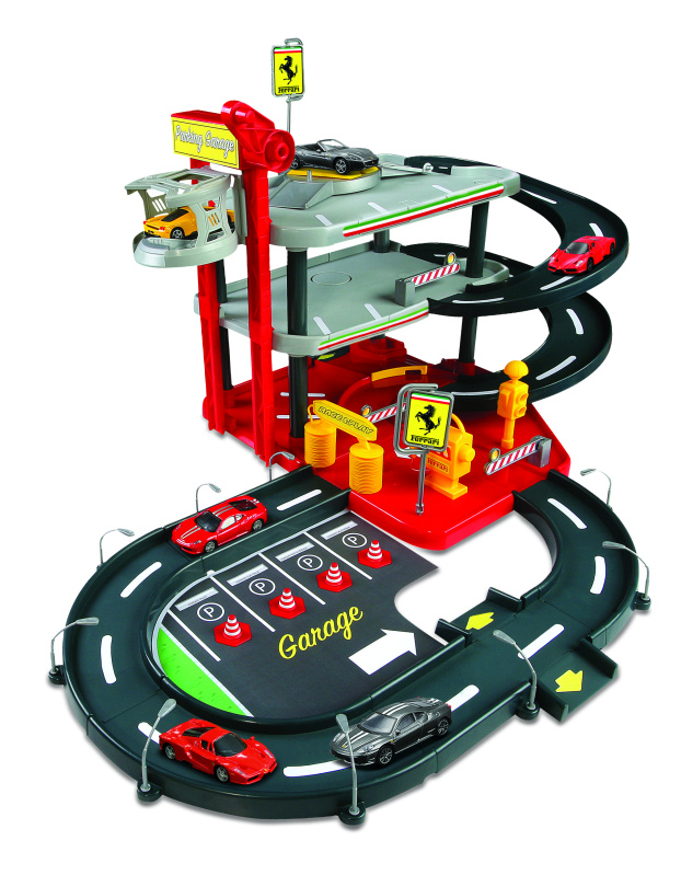 Bburago 1:43 Ferrari Race & Play Parking Garage - 2 autíčka