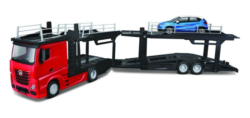 Bburago STR FIRE Multicar Carrier Volvo FH16 w/Land Rover LRX C 1:43