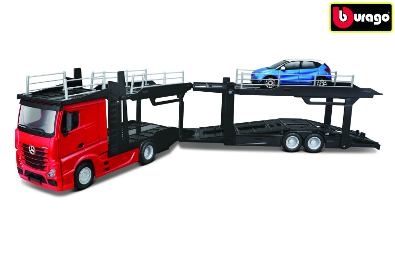 Bburago STR FIRE Multicar Carrier Volvo FH16 w/Land Rover LRX C 1:43
