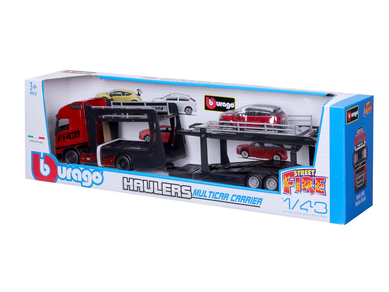 Bburago 1:43 STR FIRE Multicar Carrier - Volvo FH16 w/Land Rover LRX Concept