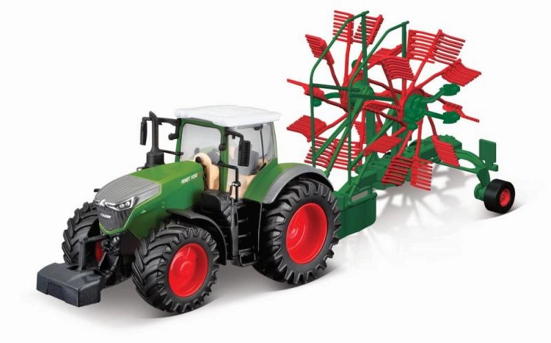 Bburago Farm 10cm Traktor Fendt 1050 Vario with Whirl Rake