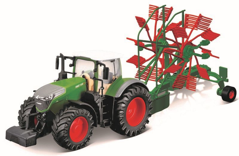 Bburago Farm 10cm Traktor Fendt 1050 Vario with Whirl Rake