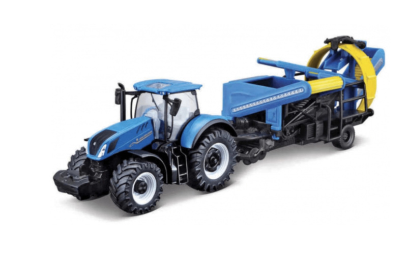 Bburago - FARMLAND, New Holland T7.315 HD s kultivátorem, 10 cm