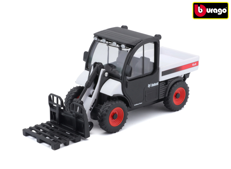 Bburago - FARMLAND, Bobcat Toolcat s paletovou vidlicí + paleta, 10 cm