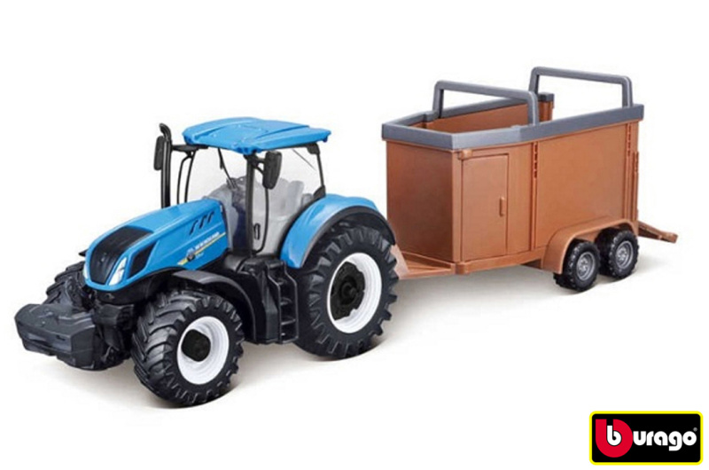 Bburago New Holland T7000 Tractor with HorseTrailer 1:32