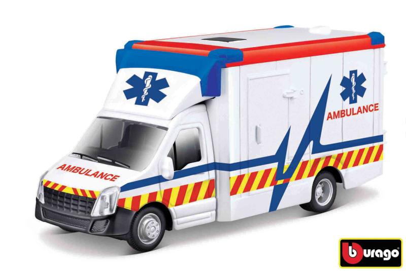 Bburago servisní vozidla Ambulance with Stretcher 1:43
