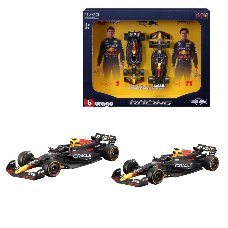 bburago 1:43 formula 1 dvojbalení red bull racing rb20 (2024) verstappen a perez
