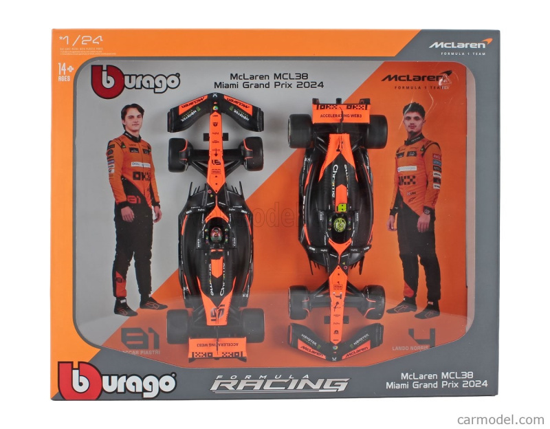 Bburago 1:43 McLaren MCL38 2024 – dvojbalení Norris a Piastri